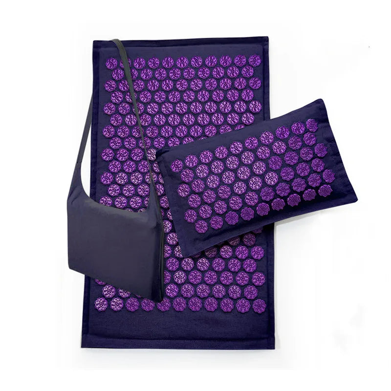 Spike Mat Acupressure Mat, Massage Mat Acupuncture Pillow Set Yoga Mat Needle Relieve Back, Neck and Sciatic Pain, Relax Muscles